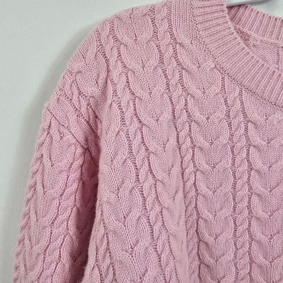 LoveShackFancy Calloway Crop Sweater in Pale Rose - Size XS - Picture 4 of 11